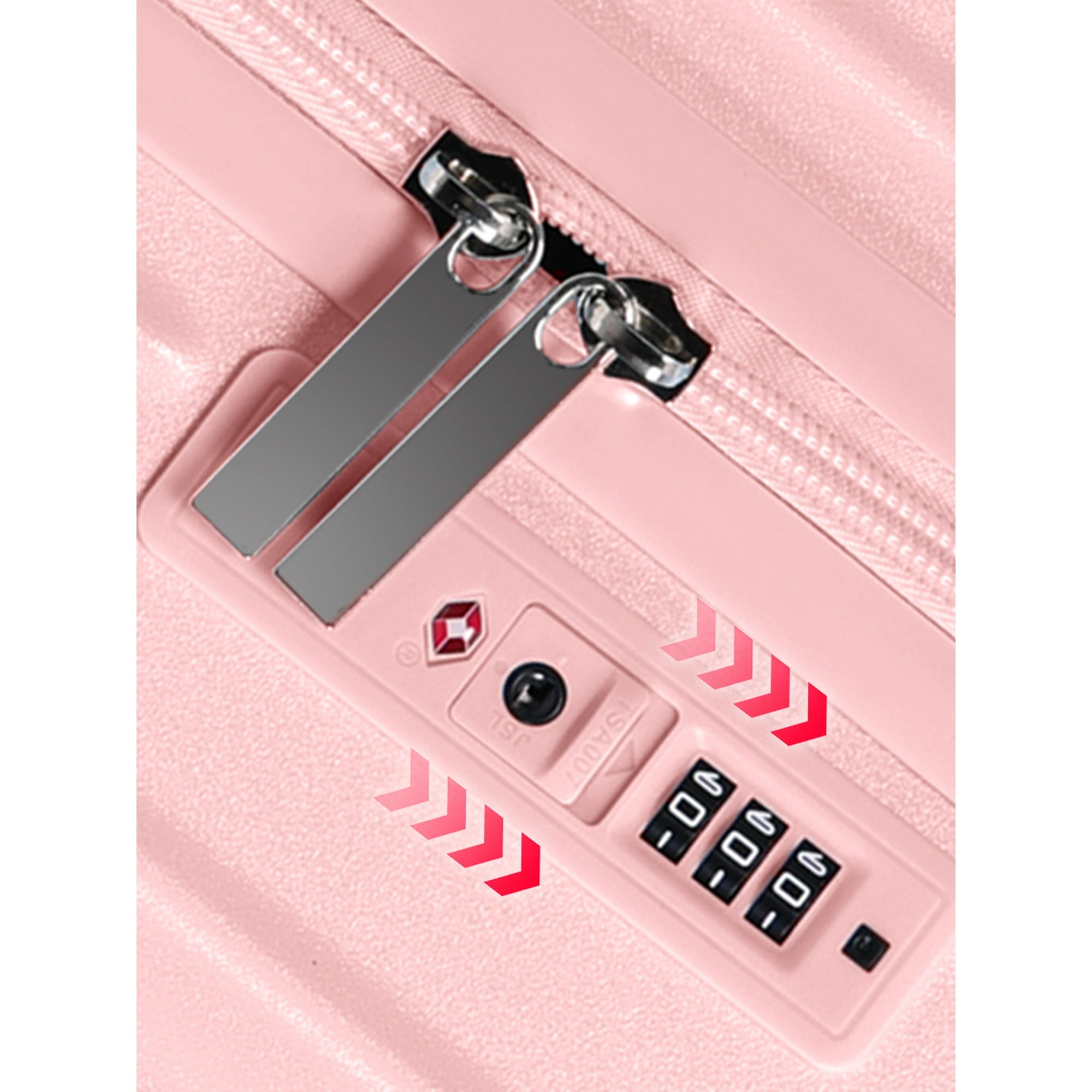 Checked Luggage PC ABS Hardshell Suitcase with Spinner Wheels TSA Lock USB Port and Cup Holder 28 inch Pink