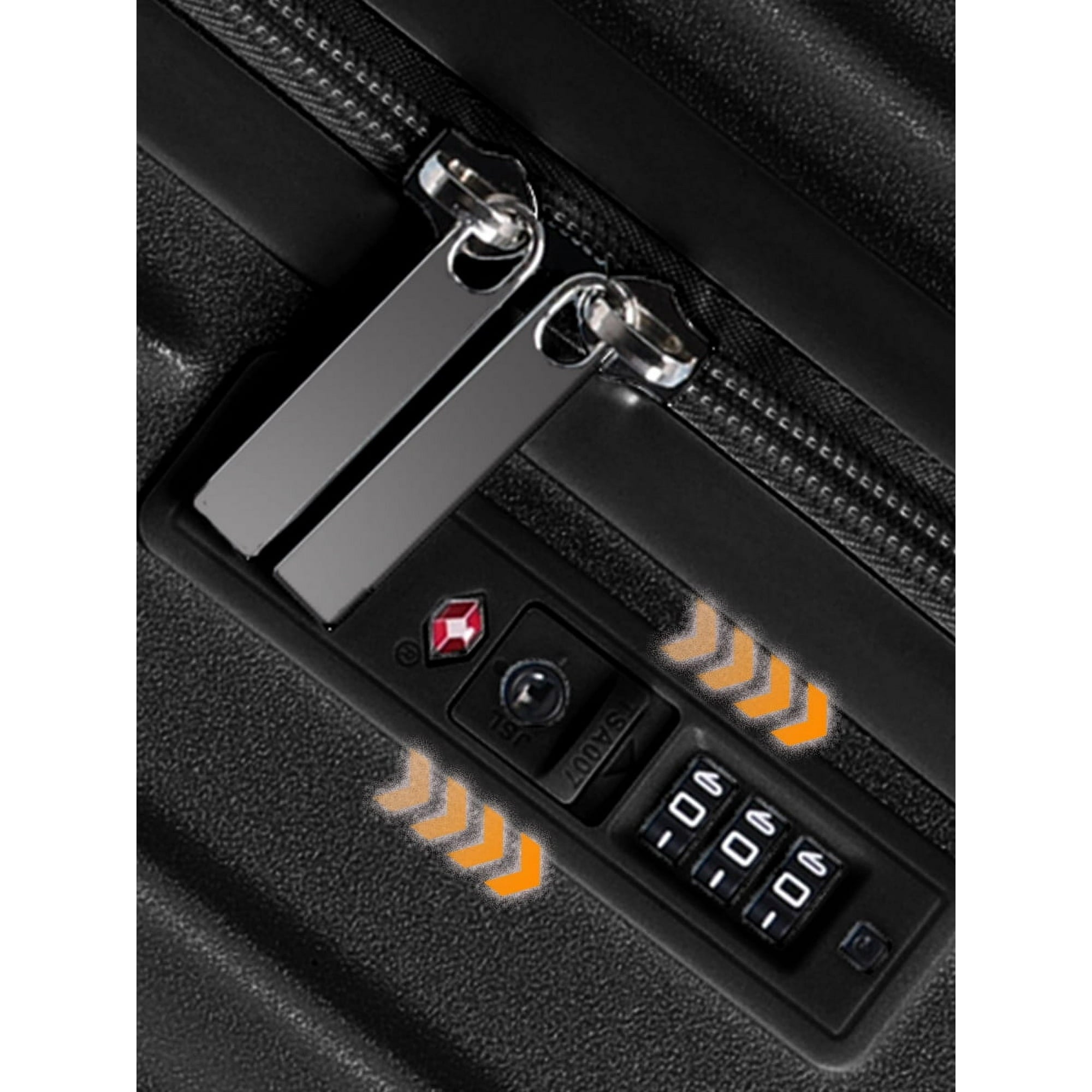 Checked Luggage PC ABS Hardshell Suitcase with Spinner Wheels TSA Lock USB Port and Cup Holder 28 inch Black