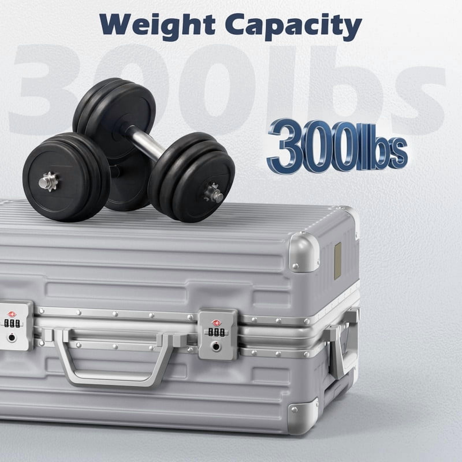 Luggage Aluminium Frame PC ABS Hardshell Suitcase with Spinner Wheels TSA Lock Zipperless Luggage 28 inch Silver