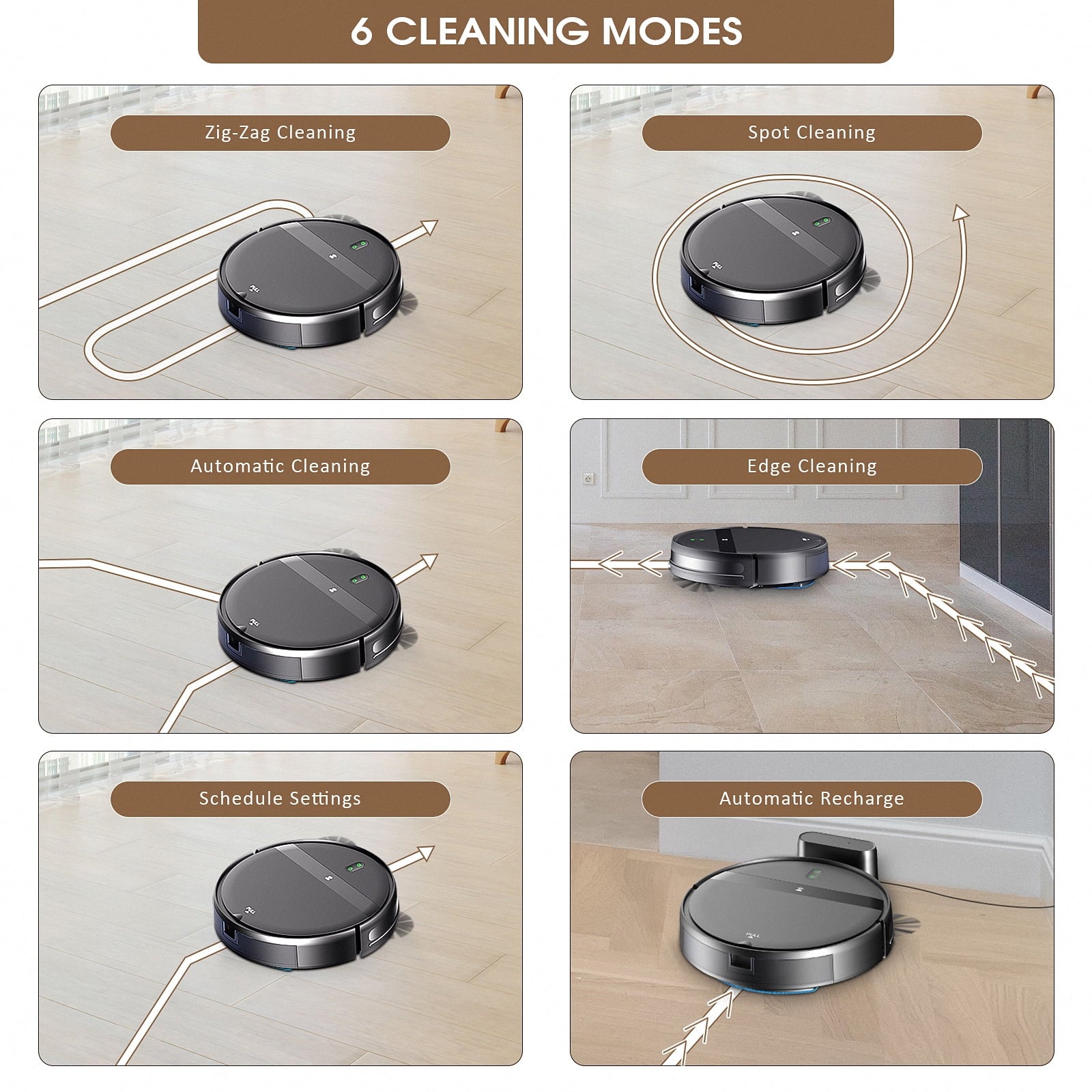 ROBOEVO G20 Robot Vacuum Cleaner and Mop Combo, 3000Pa Powerful Suction, Smart WiFi/App Robotic Vacuum with Alexa & Google Assistant, Pet Hair Cleaning for Hard Floors & Carpets